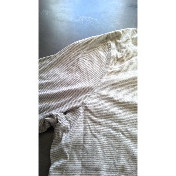 Michael Kors Grey and White Stripped hooded hoodie pullover Button Up Sweater Me - Picture 5 of 6